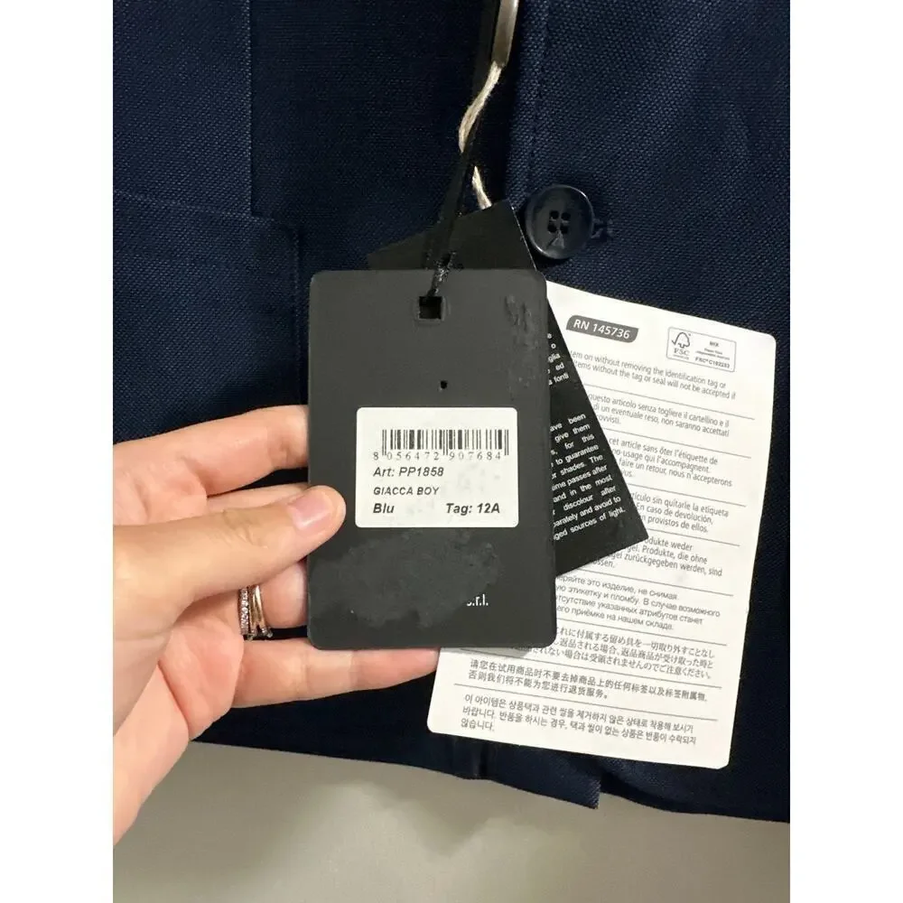 🔥FLASH‎ SALE🔥 PAOLO PECORA blue jacket Kids Boys size 12 - Picture 3 of 13